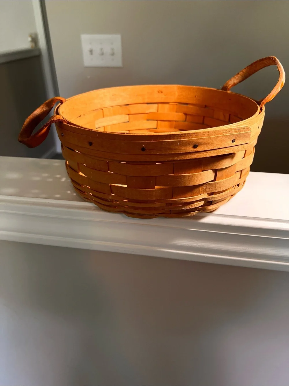 Longaberger Serving Basket with Leather Handles